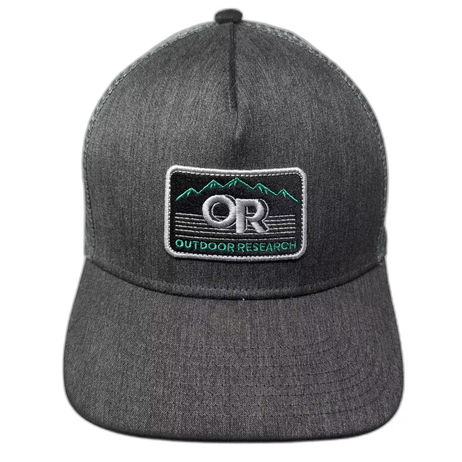 Outdoor Research Trucker Hat Gray Black Mountain OS Mesh Sna