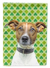 Caroline's Treasures Jack Russell Terrier St. Patrick's Day Shamrock House Flag