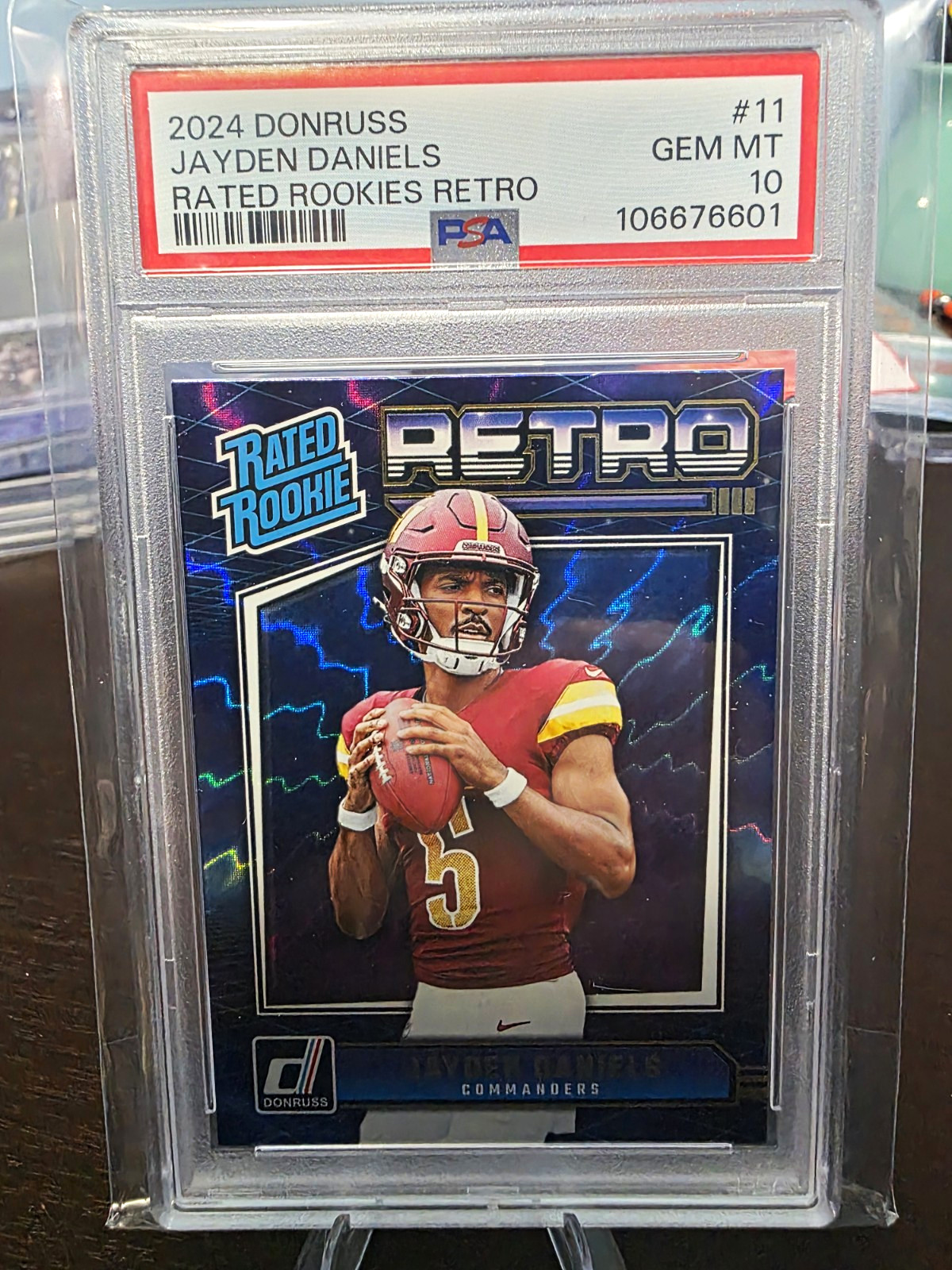 Panini Donruss 2024 Jayden Daniels Rated Rookie Retro #11 RC PSA 10 view 1