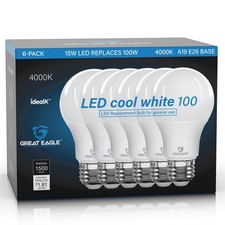 GREAT EAGLE LIGHTING CORPORATION 100W Equivalent LED Light Bulb 1500 Lumens A19