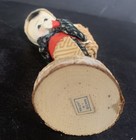 Vtg Miniature Japanese Woman Cloth Doll Carrying Basket  on Wood Base 3.75” — photo 7