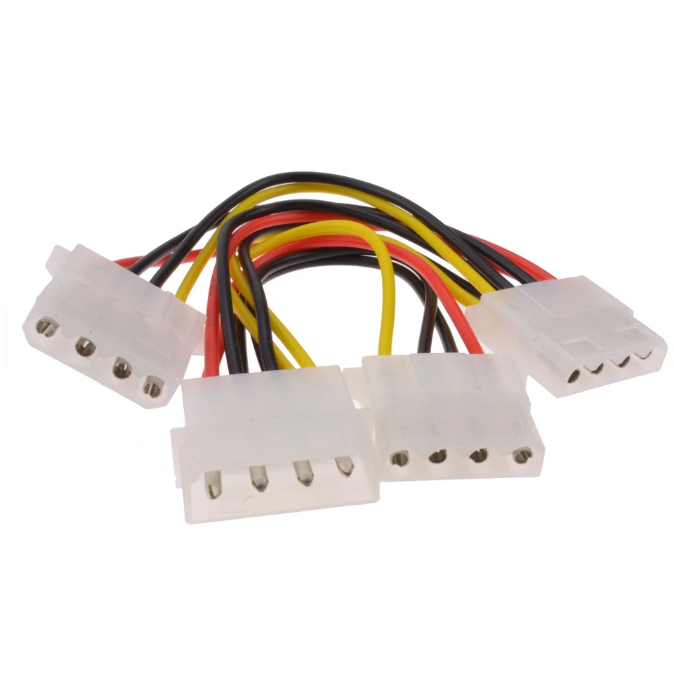 3 WAY MOLEX Power Splitter Cable Adapter Lead 4 pin - Image 3 of 4