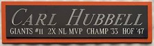 CARL HUBBELL Giants NAMEPLATE FOR AUTOGRAPHED Signed BAT-JERSEY-BASEBALL-PHOTO