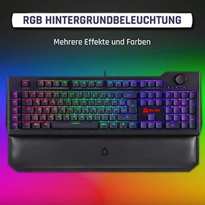 KLIM Vidi Mechanical Keyboard RGB with palm rest (DEU Layout - QWERTZ)