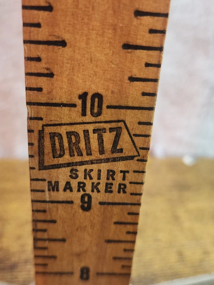Vintage Wooden Dritz Skirt Hem Marker 25 1/2" Metal Base - Image 4 of 4