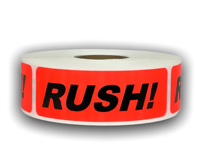 1x3-inch RUSH! Adhesive Labels 5RLS of 300 Labels EA