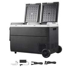 12 Volt Car Refrigerator Portable Freezer 100.4QT Dual Zone Cooler for Camping