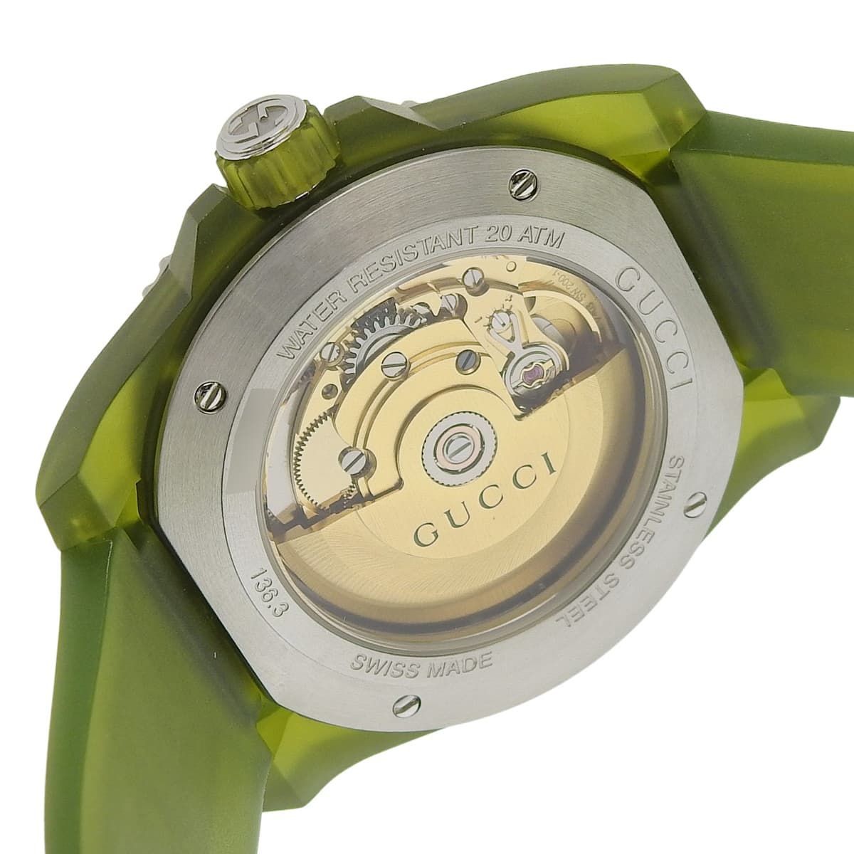 Gucci Dive YA136345 Rubber SS Green Auto Men’s Watch 2025 Guaranteed From Japan thumbnail 4