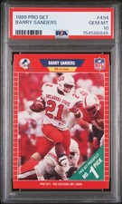 1989 Pro Set Barry Sanders Rookie #494 PSA 10 IM1