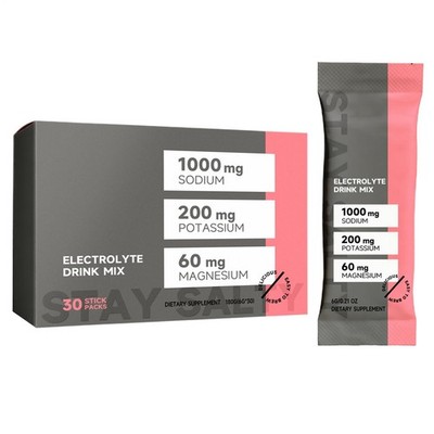 Electrolytes: 30-Pack Raspberry Salt | ZERO-Sugar | Brand New | Keto-Paleo