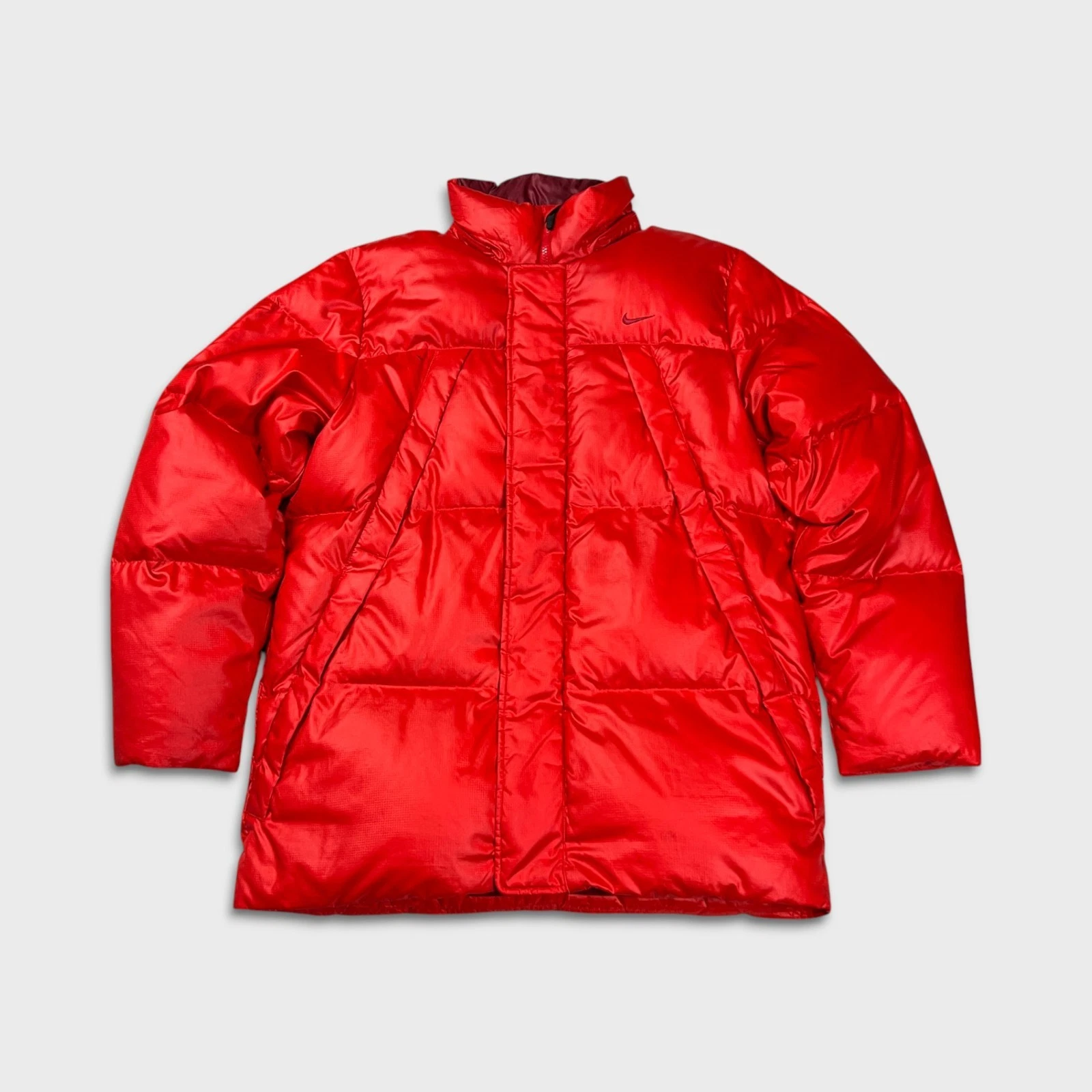 Nike Sportswear Jacket Mens Large Red Swoosh Full Zip Outdoor Puffer Coat