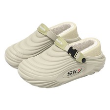 Men's Winter Waterproof Slippers Thick Sole Fur Lined Indoor Outdoor