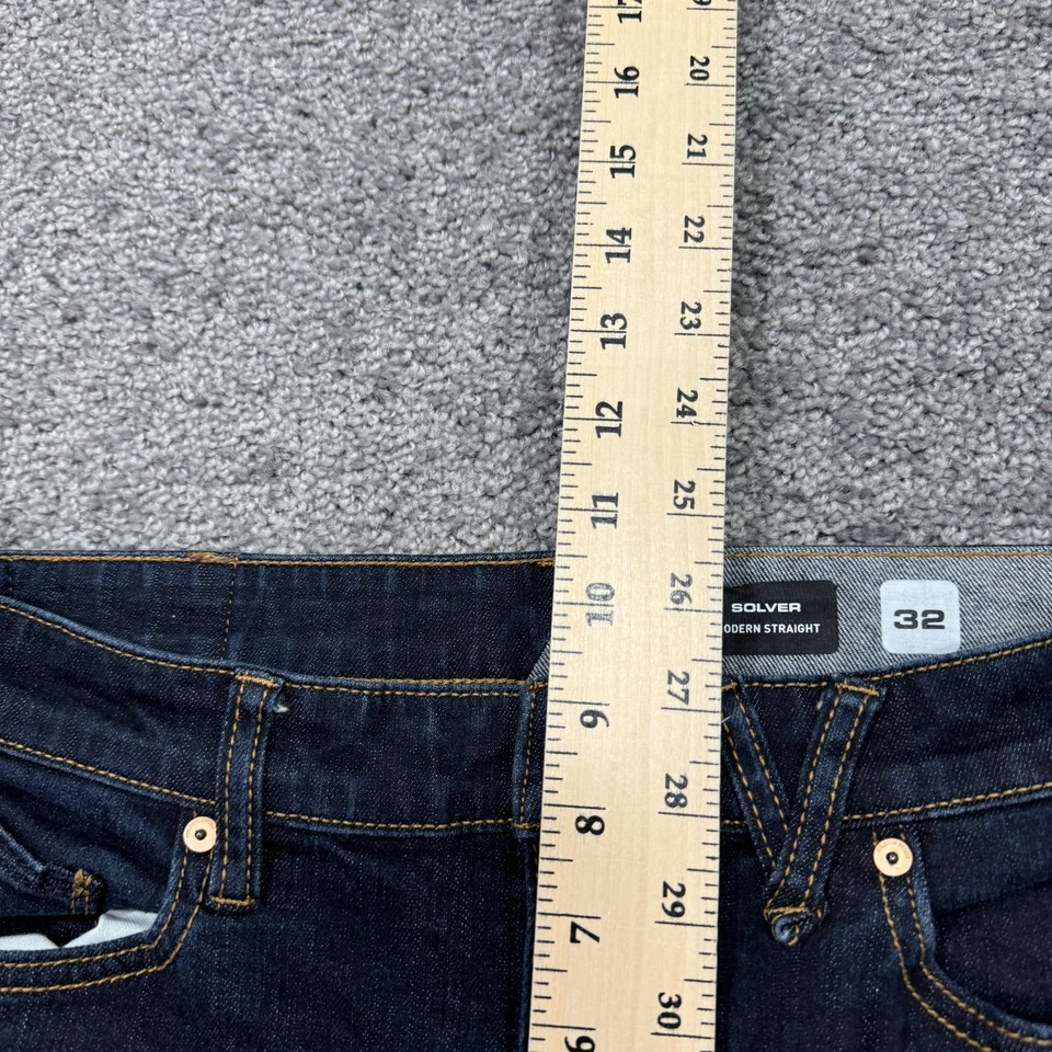 Volcom Jeans Mens 32x30 Blue Solver Modern Straight Dark Wash Denim Work Casual - Image 4 of 4