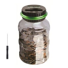 Digital Counting Money Jar, Digital Coin Counter with LCD Display Large Capac...