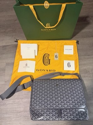 Goyard グレー/イエロー ケース NEW Goyard Capetien MM Messenger Grey Authentic RARE Men's w/ Dust