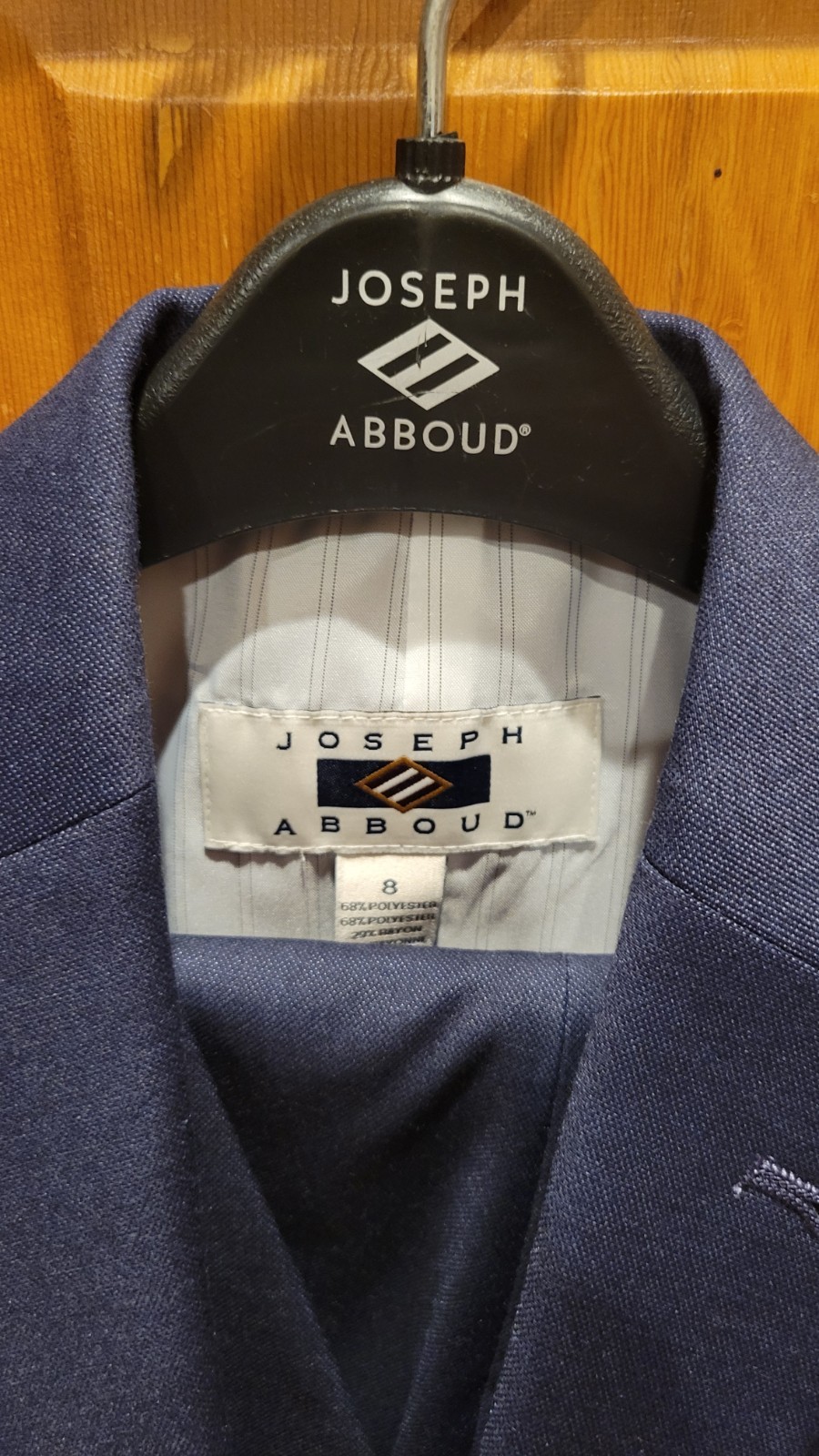 Boys size 8 Joseph Abboud 3 PC Suit Navy Blue Jacket Slacks Vest Beautiful Solid image 3