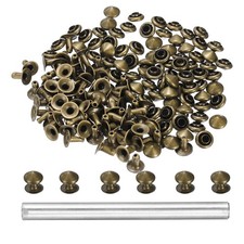 80pcs Round Studs Rivet 6mm Rapid Punk Spikes Leathercraft Decoration, Bronze