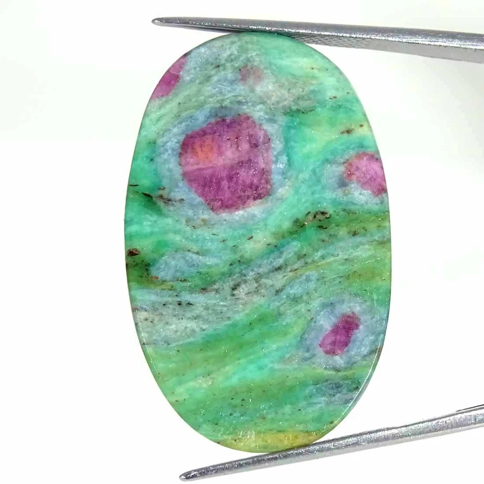 Rubí natural de 38,00 quilates en cabujón ovalado fucsita piedra preciosa suelta 23x36x4 mm Foto 2 de 4