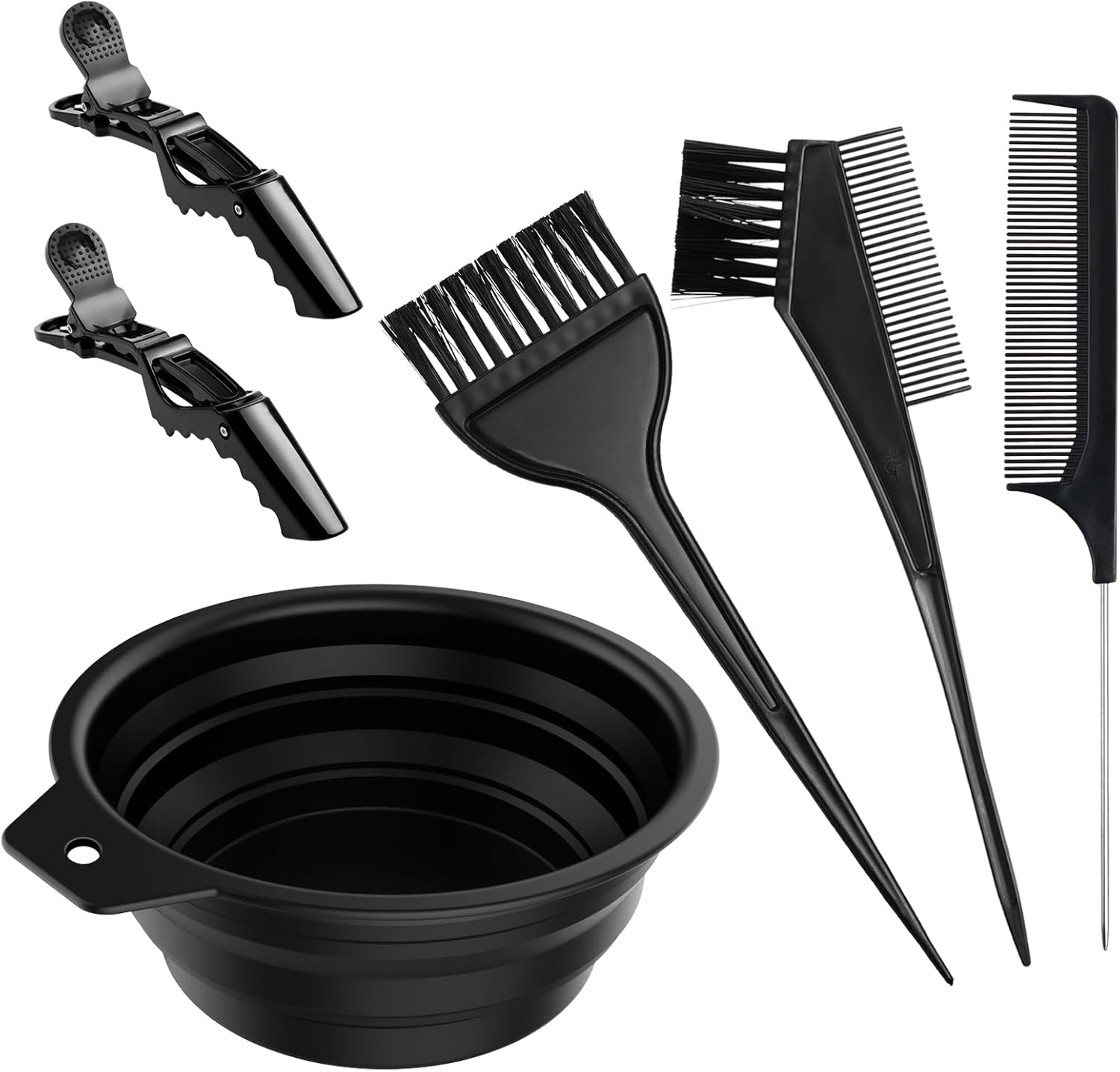 6PCS Hair Dye Kit, Colouring Tint Tool Brush Kit and Bleach Mixing Bowl Comb and