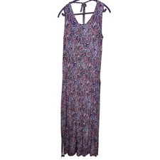 Talbots Petite Paisley Maxi Dress Sleeveless Tie Back MP