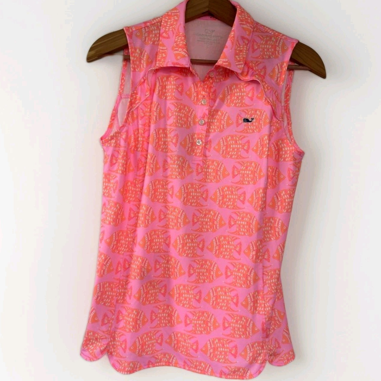 Vineyard Vines Small Ruffled Button Up Collared S… - image 1