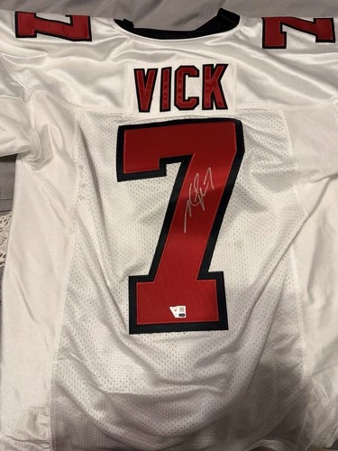 Michael Vick Signed Mitchell & Ness NFL White Jersey Falcons (Fanatics)