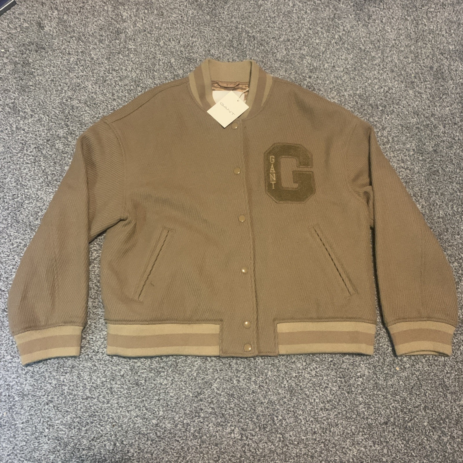 Gant Wool & Twill Varsity Jacket Women’s Size Medium BNWT Relaxed Fit RRP £320