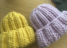 Hand knitted wool beanie. Made in Finland