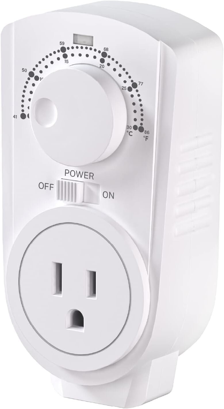 EconoHome Adjustable Thermostat - Universal Plugin Heating & Cooling Thermostat