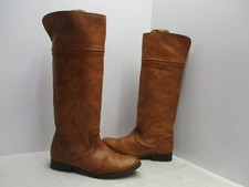 FRYE Cognac Leather Knee High Riding Boots Womens Size 7 B Style 76442