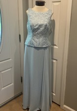 DAVIDS BRIDAL WOMENS CAPRI CHIFFON SEQUINED TOP FORMAL DRESS SZ 8 STYLE F21582