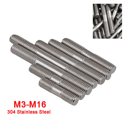 M3M4M5M6M8M10M12M14M16 A2 Stainless Double End Threaded Rod Bar Bolt Connectors