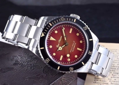 San Martin SN004-G-V2 38mm Leather Dial Vintage Retro Automatic Diver Watch 