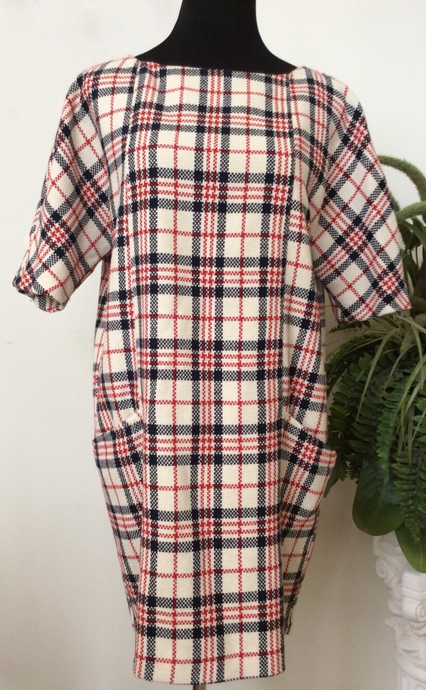 Zara Basic Multicolor Plaid Check Short Sleeve Tw… - image 1