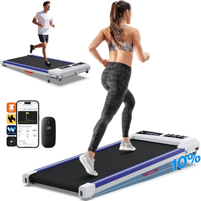 WELLFIT 10% Incline Walking Pad, 2.5HP 7.6MPH 340 Lb+ Capacity Treadmills for Ho