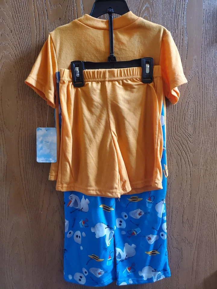 NWT Size 6 8 Disney Frozen Olaf Snowman 3pc pajama set Wild for Summer New - Image 2 of 2