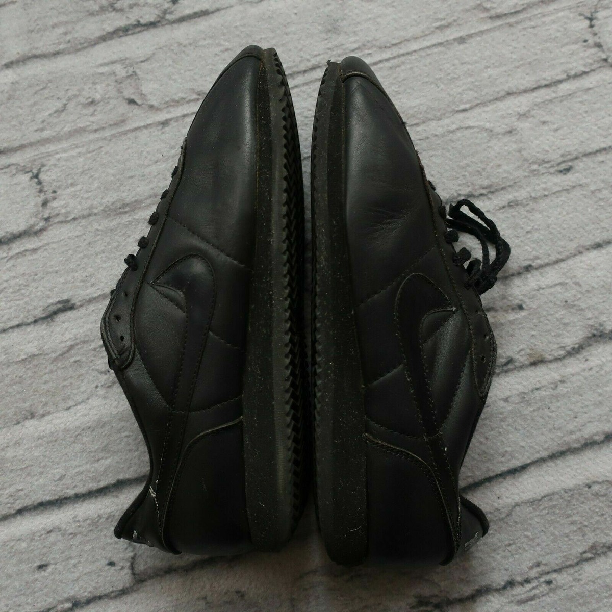 Vintage 1992 Nike Cortez Classic Leather Shoes Size 12 Black Rare