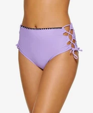 $20 Hula Honey Swimwear Bottom Small Junior Zig-Zag Zinc Cheeky Purple Small