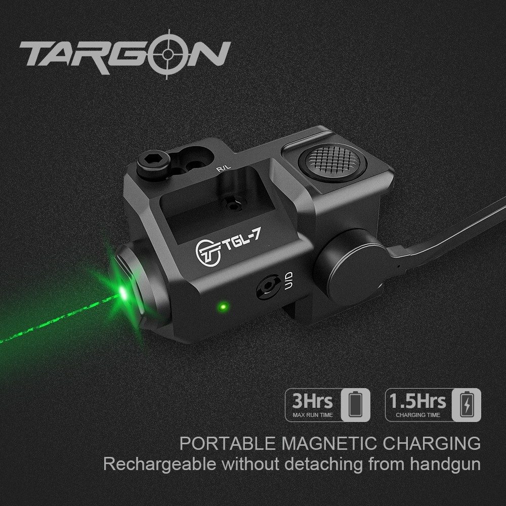 GREEN LASER SIGHT FOR PISTOL RECHARGEABLE BATTERY SUBCOMPACT TO