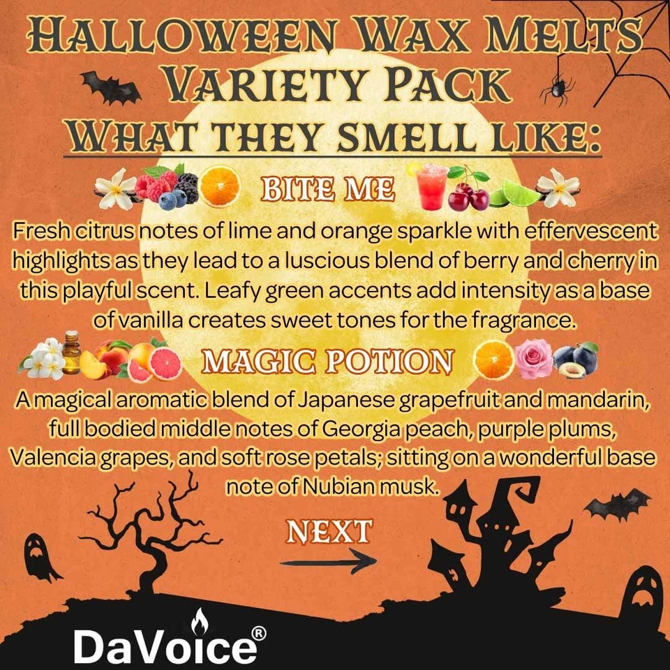 5 Pack - Citrus Orange Candy Corn Cherry Blossom Chocolate Halloween Wax Melts - Image 4 of 4