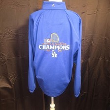 Los Angeles Dodgers 2024 World Series Champs Jacket Mens L Blue White EUC
