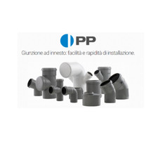 RACCORDI TUBO VALSIR IN PP A INNESTO CON GUARNIZIONE DIAMETRO 32-40-50-90-110 MM