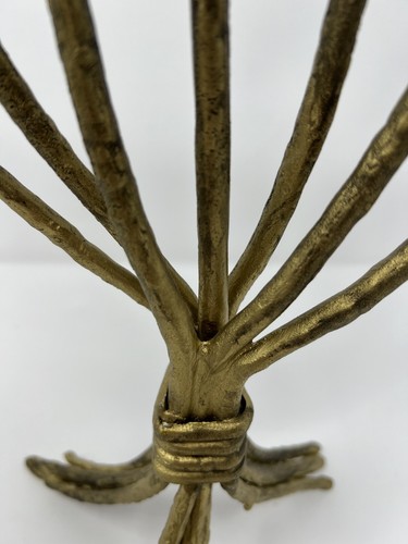 Lebensbaum Menora Messing/goldfarben Metall Art Deco Stil Antik Finish - Bild 5 von 13