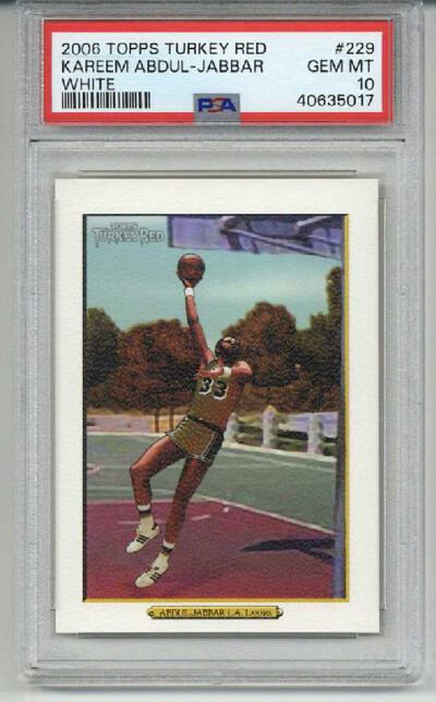 2006 TOPPS TURKEY RED WHITE #229 KAREEM ABDUL JABBAR CARD LAKERS PSA 10 LOW POP view 1