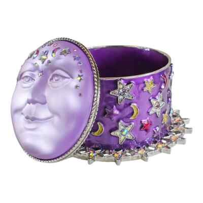 KIRKS FOLLY VENUS SEAVIEW MOON STARLIGHT LARGE MEMORY BOX    silvertone / purple