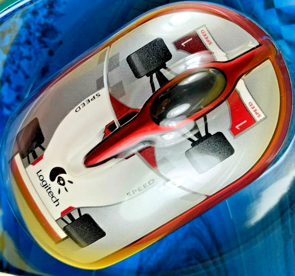 Rare Logitech Optical 3-Button White Speed Car Racer Mouse USB New PC MAC - Image 3 of 4