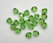 Swarovski Crystal Peridot Bicone Beads; 5 Sizes: 3mm, 4mm, 5mm, 6mm, 8mm