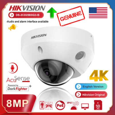 Hikvision 4K 8MP Mini Dome Camera AcuSense MIC DS-2CD2583G2-IS Audio Interface
