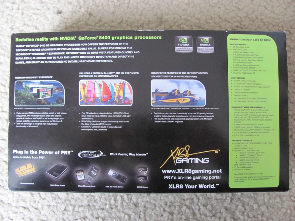 Brand New PNY GeForce 8400 GS DMS-59 512MB DDR2 Graphics Card (VCG84DMS5R3SXPB) - Image 3 of 3