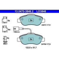 ATE 13.0470-3846.2 Bremsbelagsatz FüR Fiat Ford Panda Panda Classic 500 C 500